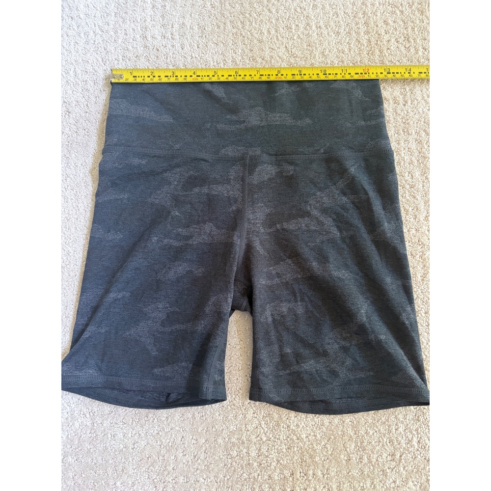Vuori Womens High Rise Biker Shorts Charcoal Gray Camo Athletic Yoga XS Small